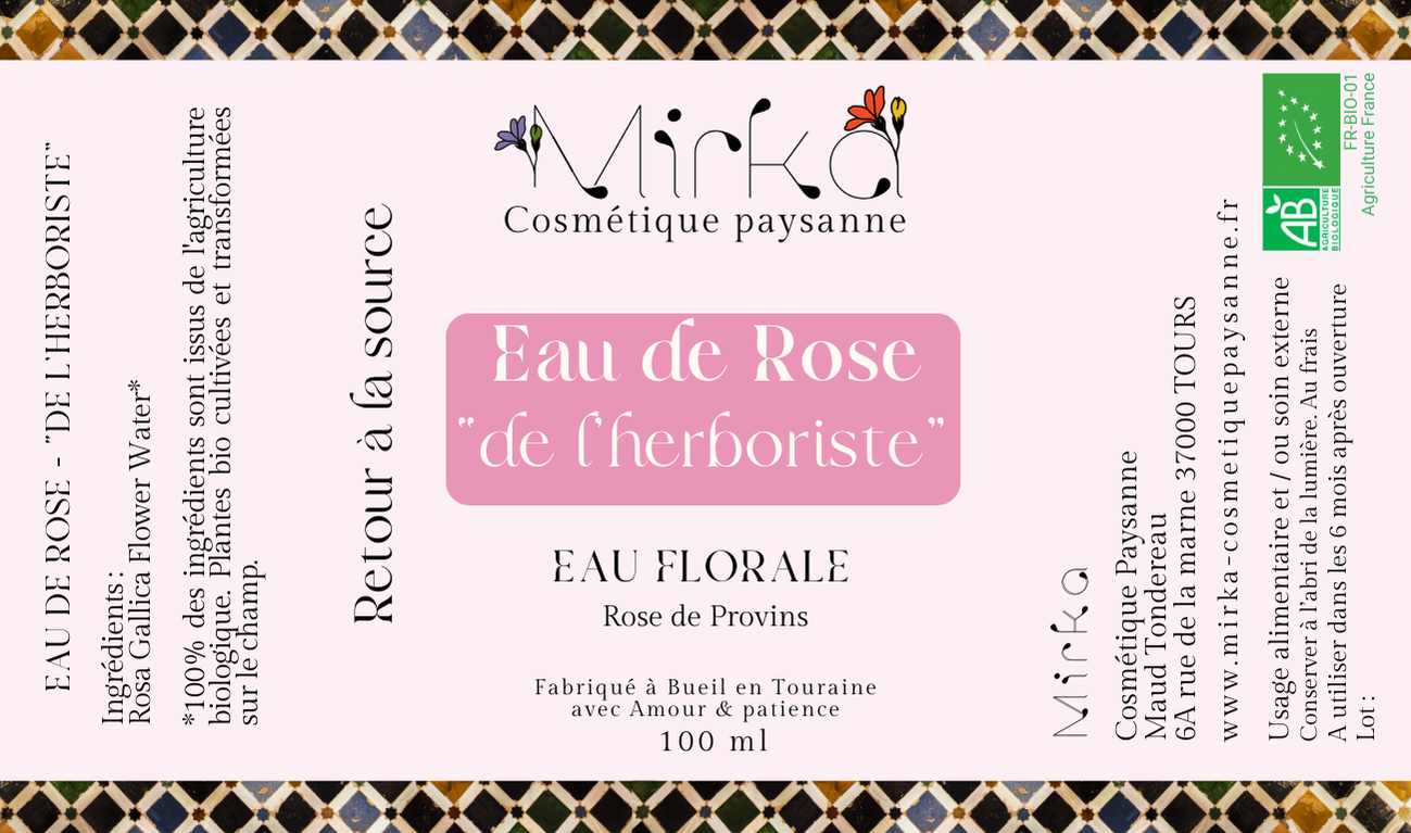 EAU DE ROSE "DE L'HERBORISTE" 100ml