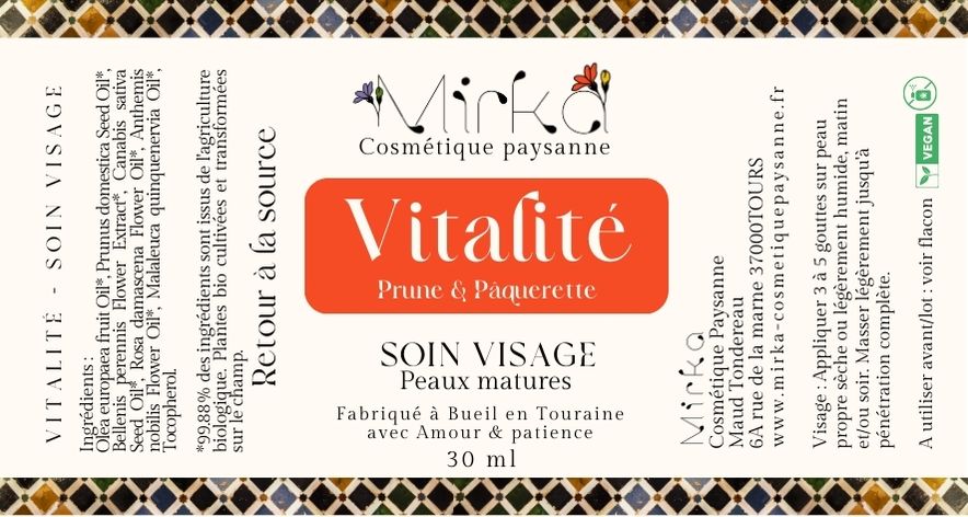 HUILE DE SOIN VISAGE - VITALITÉ - PEAUX MATURES