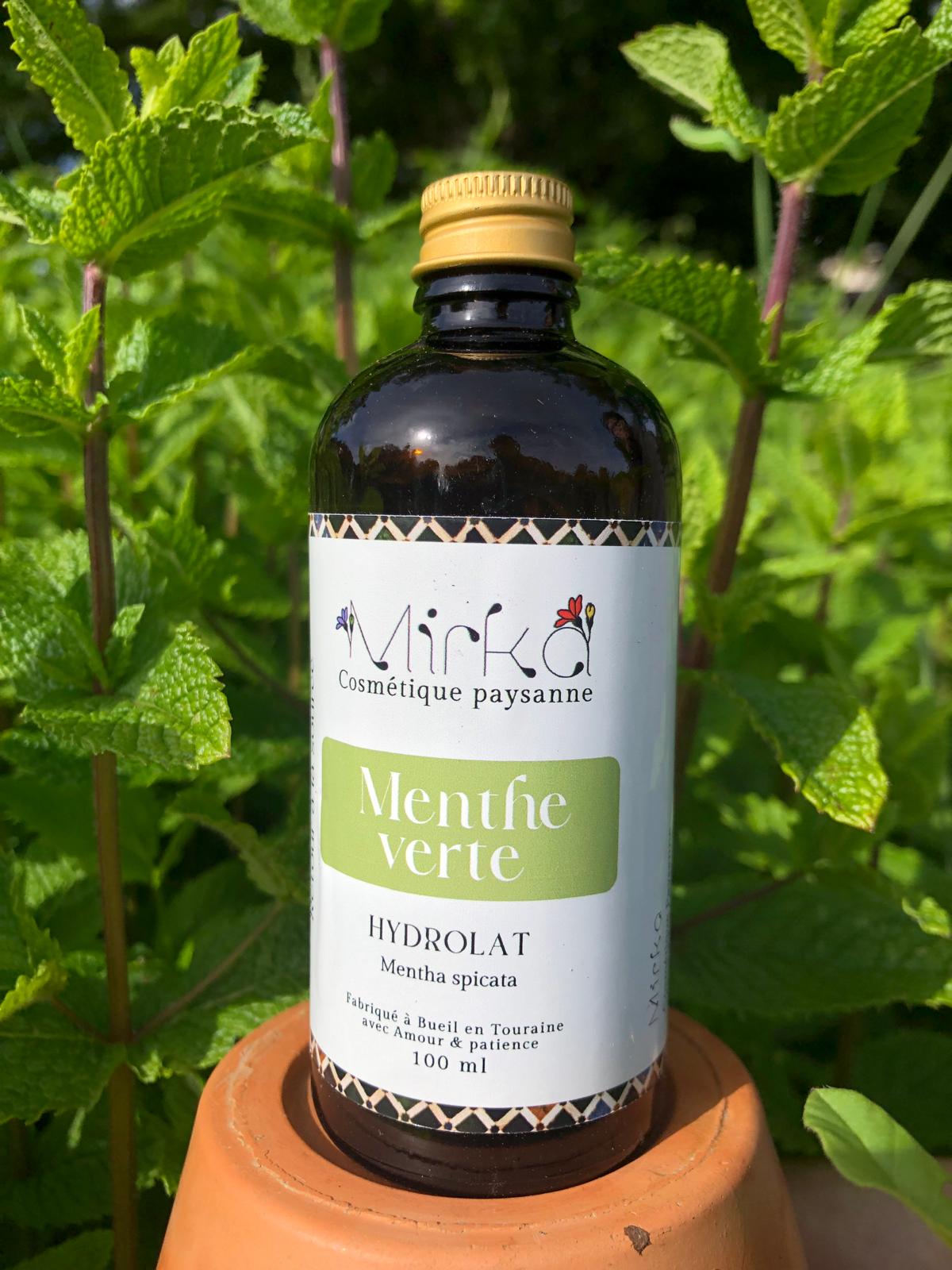 Hydrolat menthe verte 100ml - eau florale artisanale digestive - Mirka cosmétique