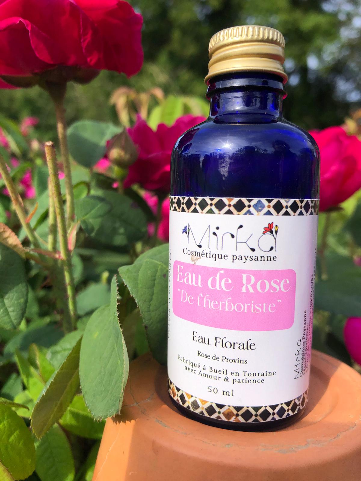 Eau de rose de Provins - hydrolat artisanal soin visage naturel - Mirka cosmétique