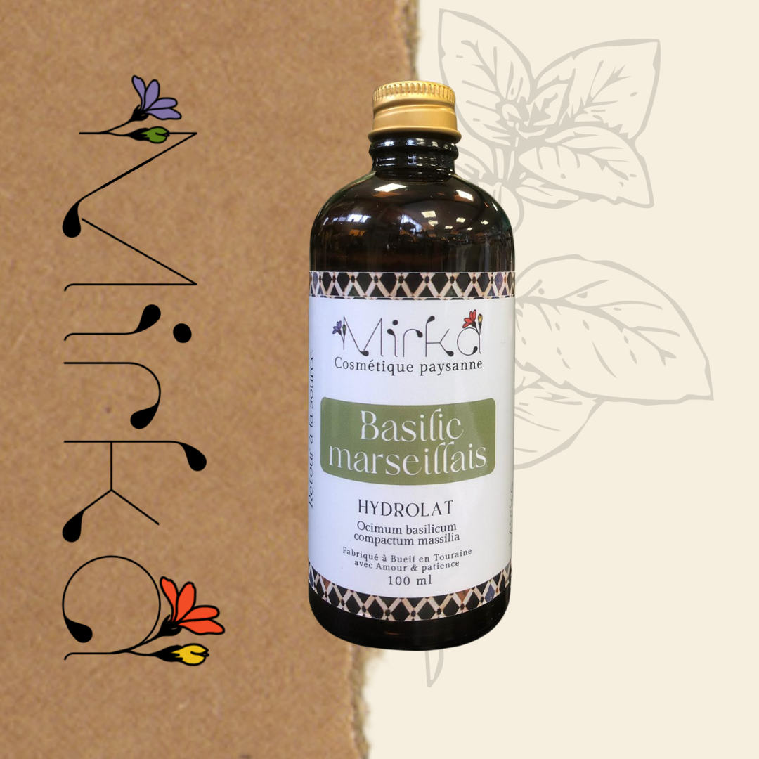 Hydrolat de basilic compact - tonique et purifiant - Mirka Cosmétique Paysanne