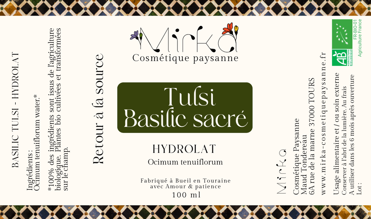 HYDROLAT DE TULSI - BASILIC SACRE