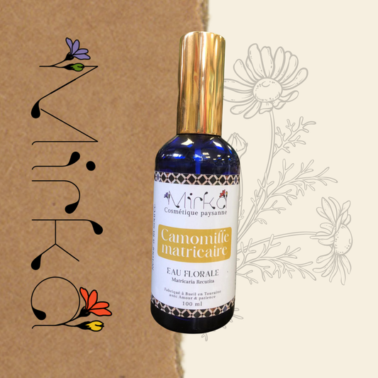Hydrolat de camomille matricaire - apaisant peaux irritées - Mirka Cosmétique Paysanne