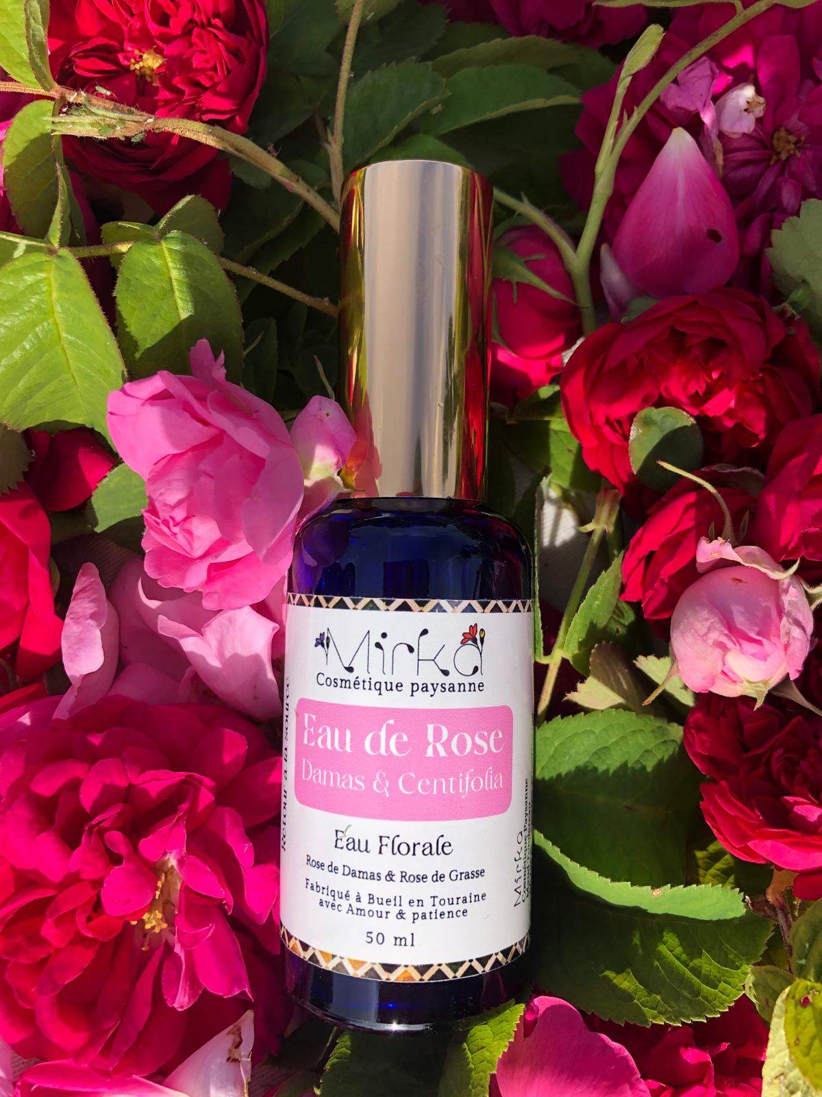 Eau de rose Damas Centifolia - eau florale artisanale apaisante - Mirka cosmétique paysanne