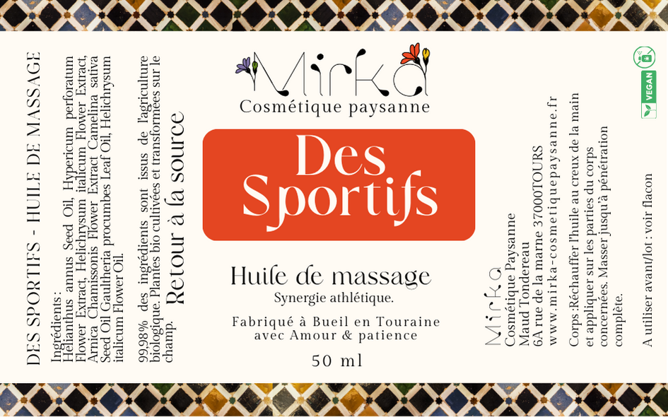 HUILE MASSAGE DES SPORTIFS