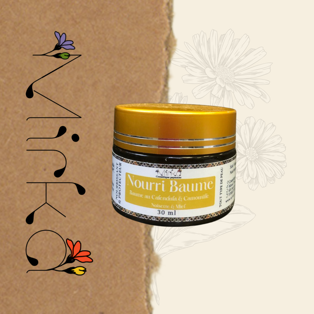 Nourri Baume - baume hydratant et nourrissant naturel - Mirka Cosmétique Paysanne