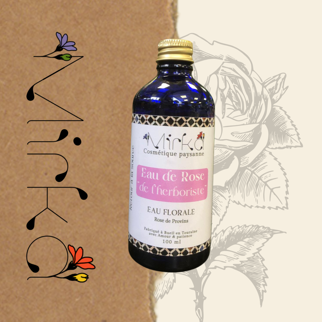 Eau de rose de Provins 100ml - hydrolat naturel floral - Mirka Cosmétique Paysanne