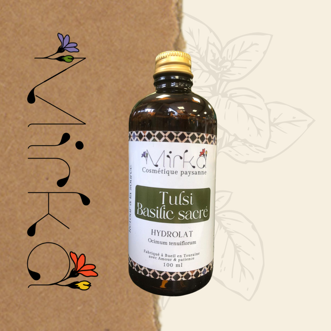 Hydrolat de tulsi basilic sacré - équilibrant et purifiant - Mirka Cosmétique Paysanne