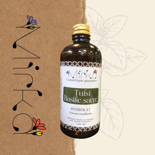 Hydrolat de tulsi basilic sacré - équilibrant et purifiant - Mirka Cosmétique Paysanne